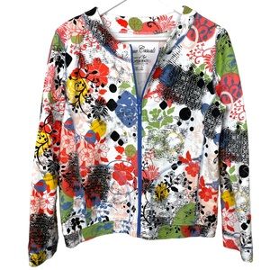 ONQUE CASUALS Floral Lightweight Oversized  Zip-Up Jacket Size Small